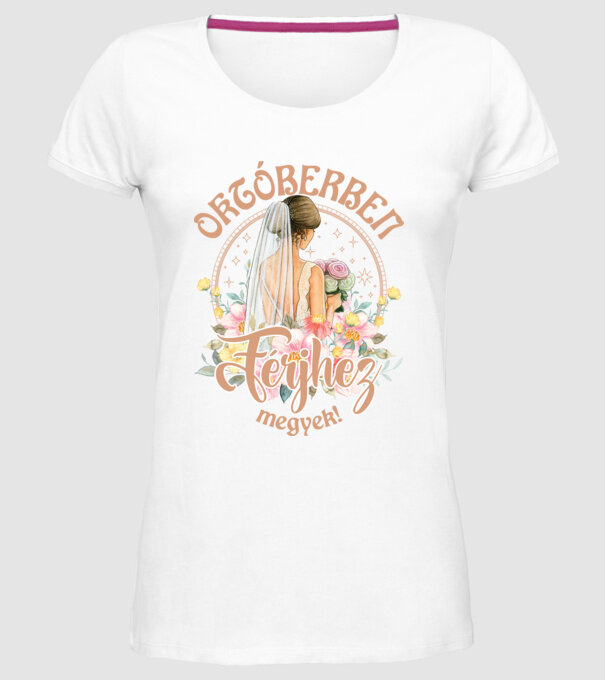 mă mărit - în octombrie model alb pe tricou
