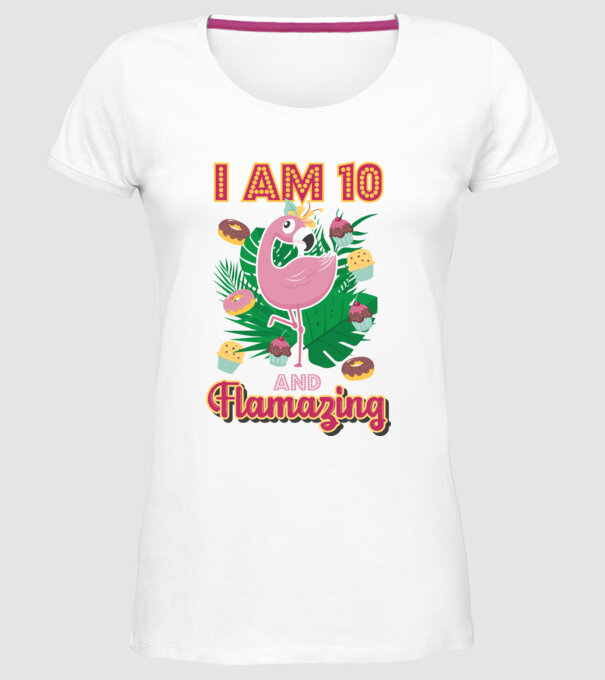 FLAMAZING Birthday 10 Years old model alb pe tricou