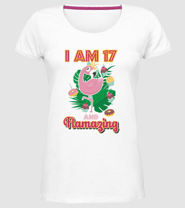 FLAMAZING Birthday 17 Years old model alb pe tricou