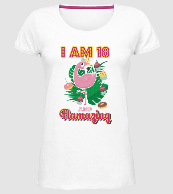FLAMAZING Birthday 18 Years old model alb pe tricou