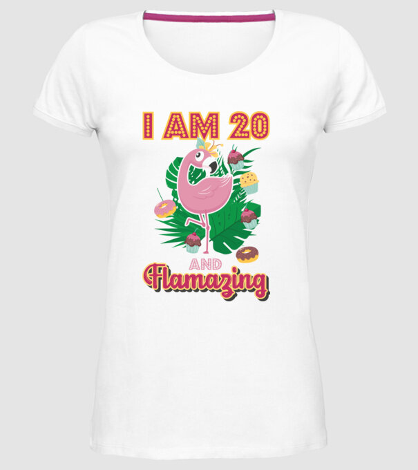 FLAMAZING Birthday 20 Years old model alb pe tricou