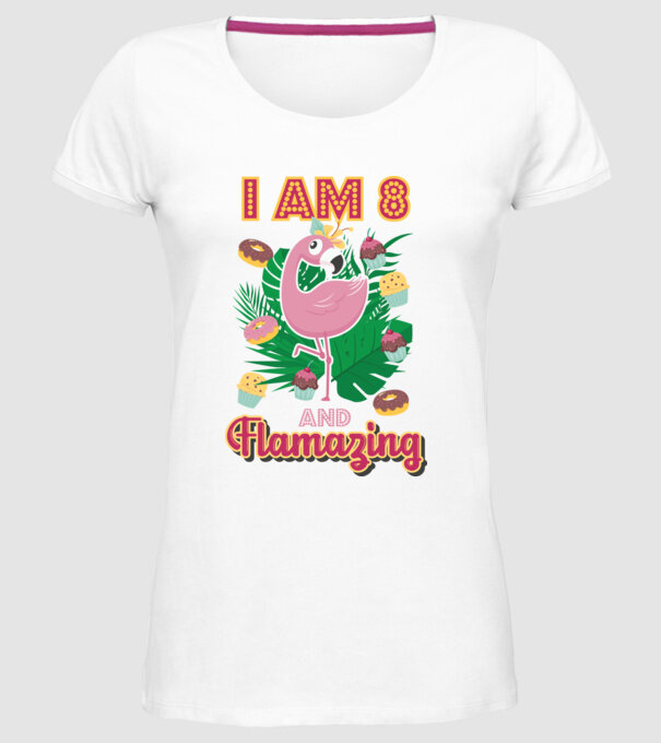 FLAMAZING Birthday 8 Years old model alb pe tricou