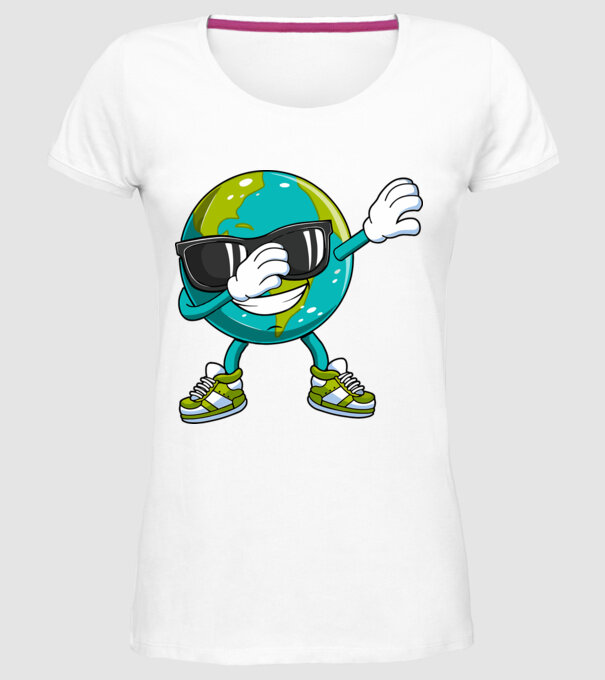 Pământ DAB Ziua Pământului model alb pe tricou