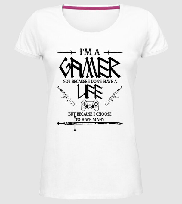 Gamer Life model alb pe tricou