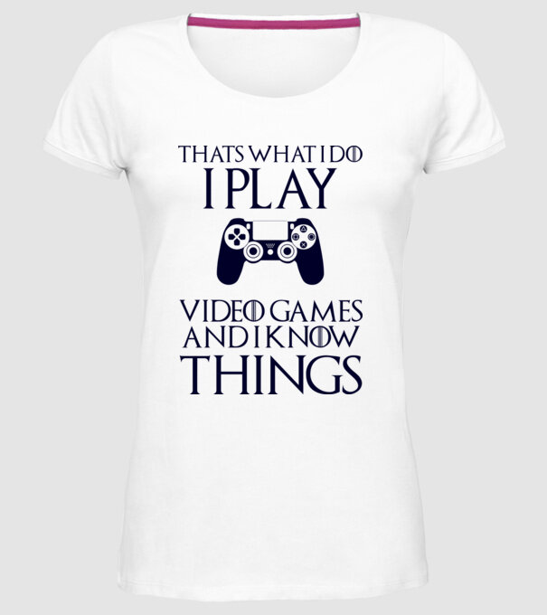 Gaming of Thrones model alb pe tricou