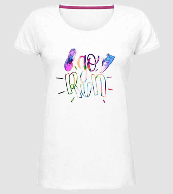 Go run holo model alb pe tricou