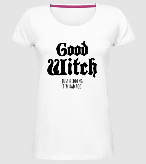 Good Witch tricou cuplu model alb pe tricou