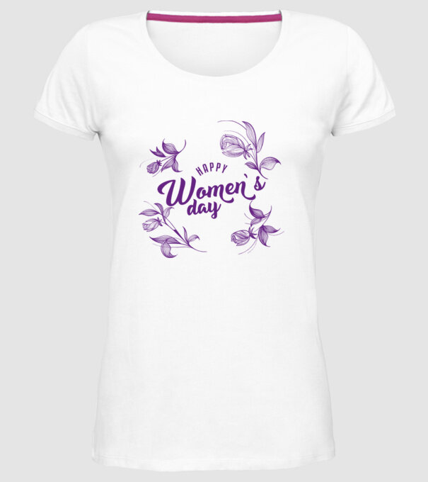 'Happy women''s day' model alb pe tricou