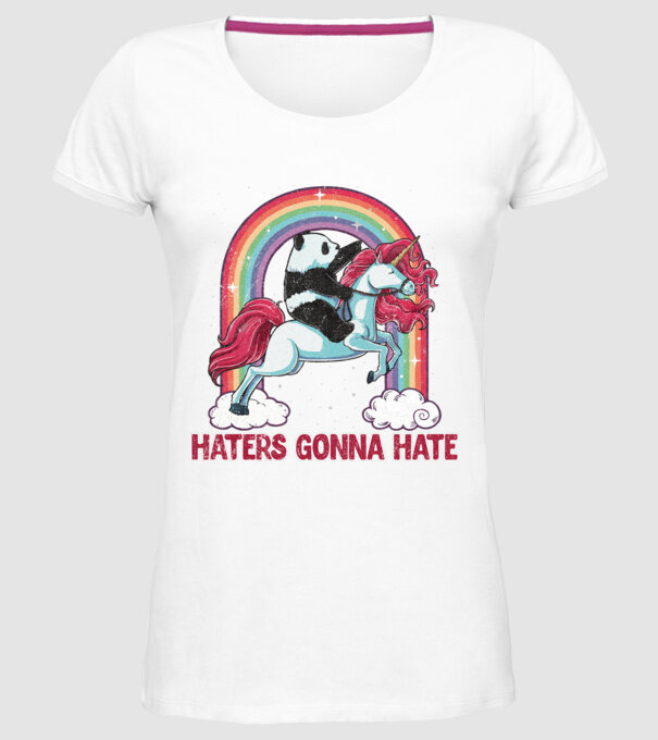 HATERS GONNA HATE model alb pe tricou