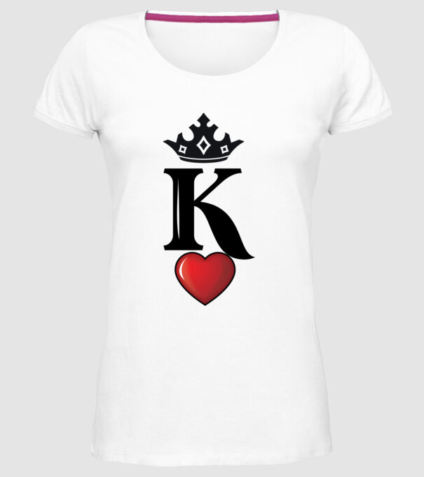 Cuplu HeartKing model alb pe tricou