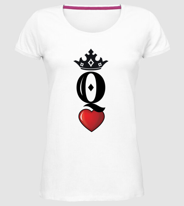 Cuplu HeartQueen model alb pe tricou