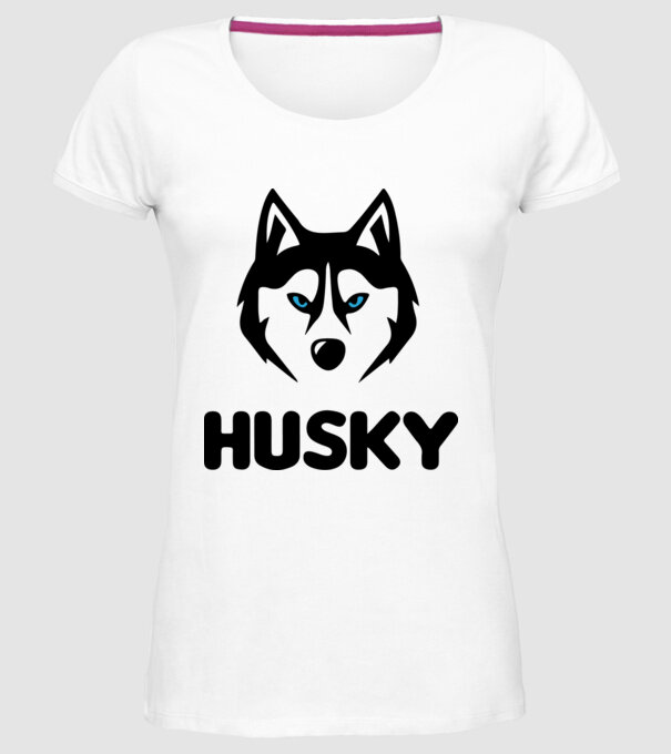 Husky băiat model alb pe tricou