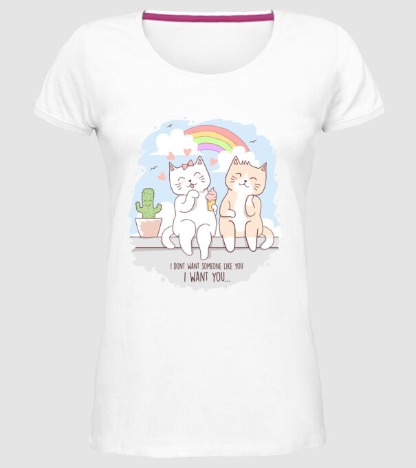 i dont want someone like you model alb pe tricou