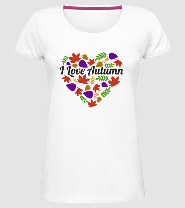 I love autumn model alb pe tricou