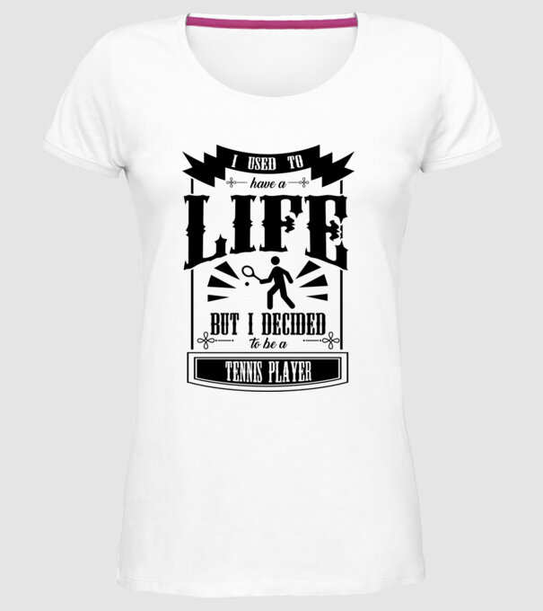 I used to have a life JUCĂTOR TENIS model alb pe tricou