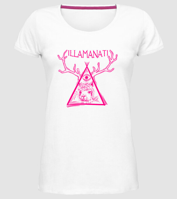 Illamanati model alb pe tricou