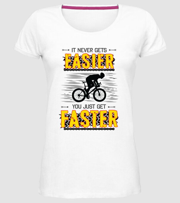 it never gets easier model alb pe tricou