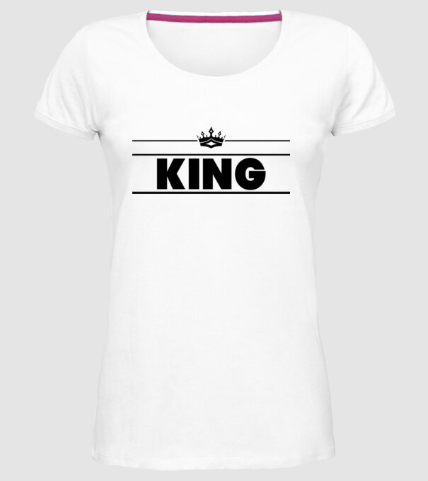 King model alb pe tricou