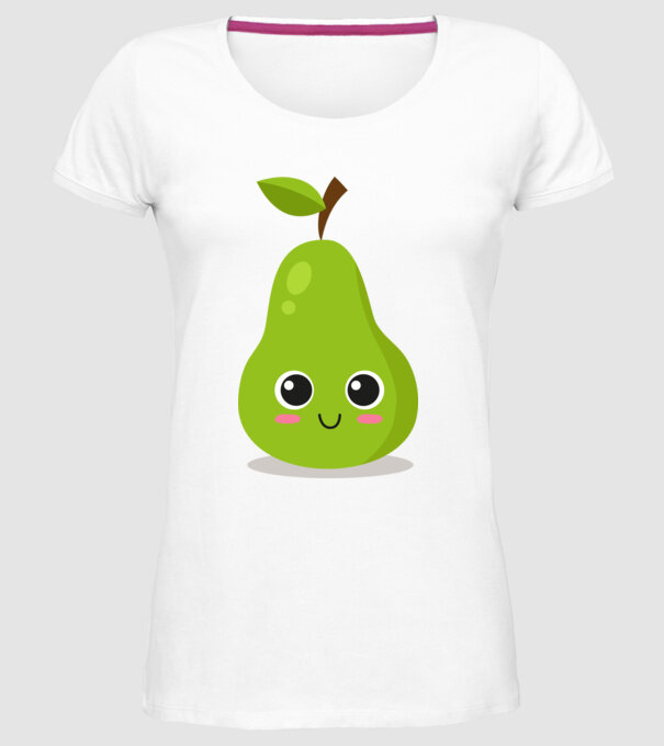 Pere model alb pe tricou