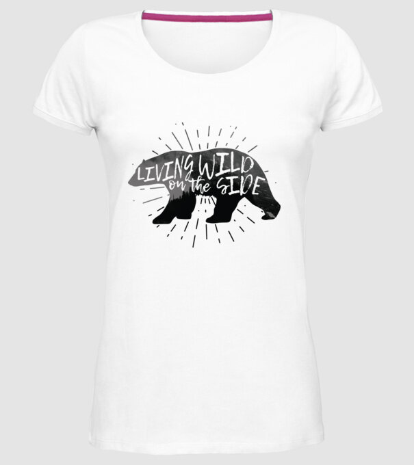 Living on a wild side model alb pe tricou
