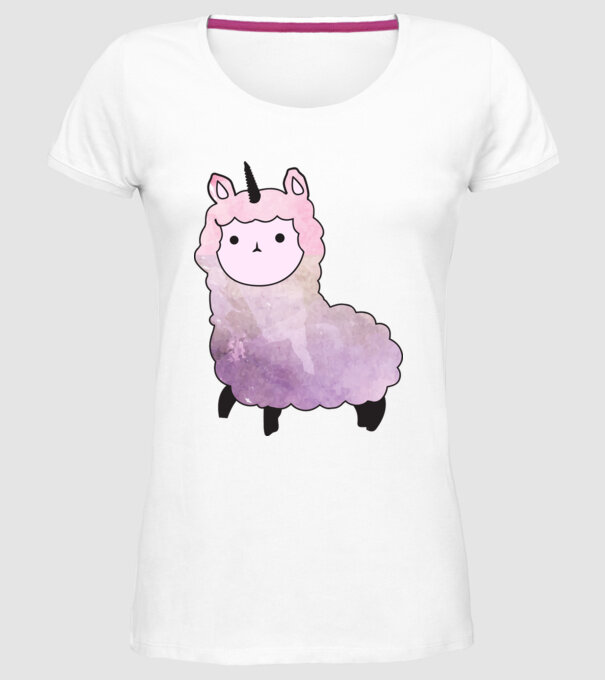 Llamacorn cutie model alb pe tricou