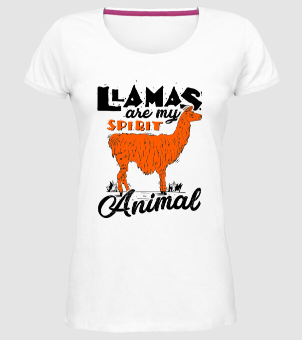 Llamas are my spirit animal model alb pe tricou