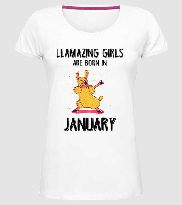 llamazing girls are born in january black model alb pe tricou