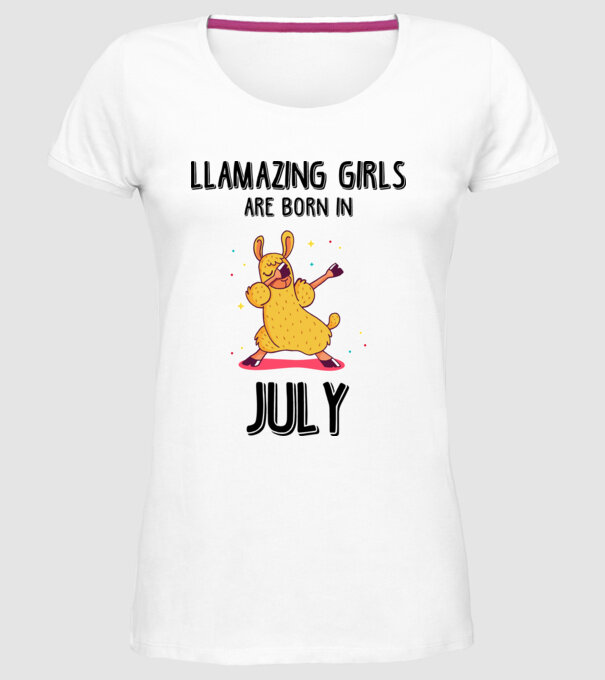 Llamazing girls are born in july black model alb pe tricou