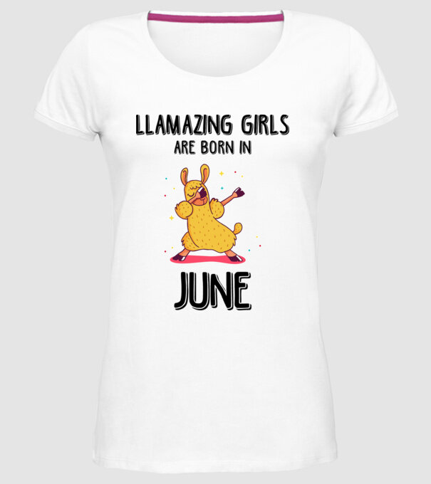 llamazing girls are born in june black model alb pe tricou