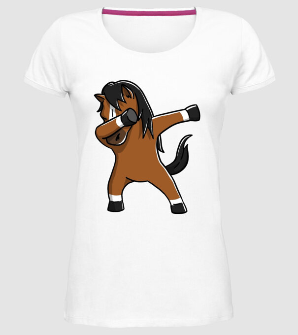Cal DAB model alb pe tricou