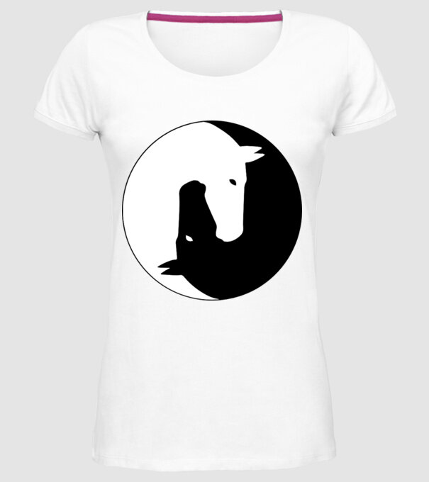 Lovas ying-yang model alb pe tricou