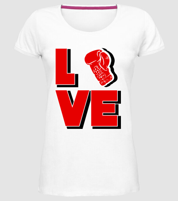 LOVE BOX model alb pe tricou