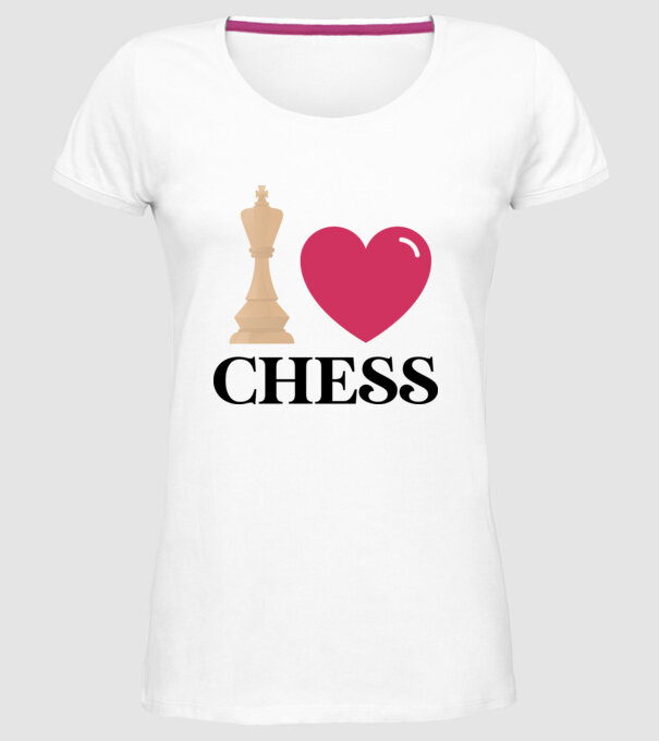 Love chess model alb pe tricou