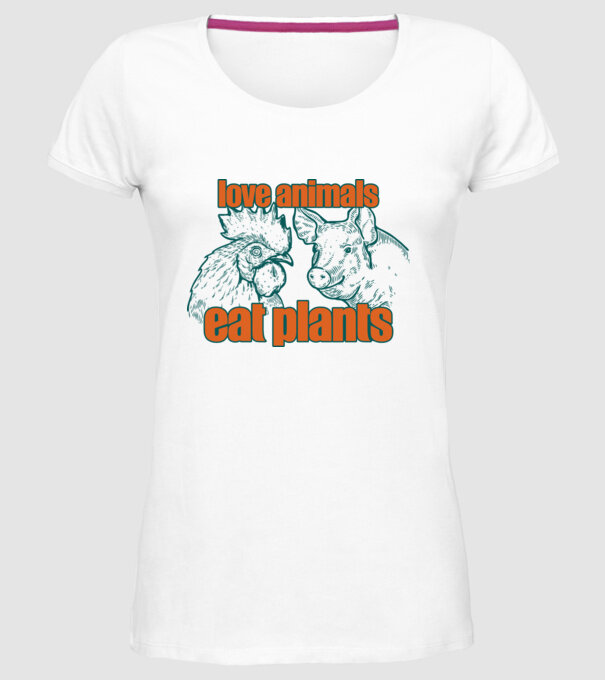 love animals model alb pe tricou