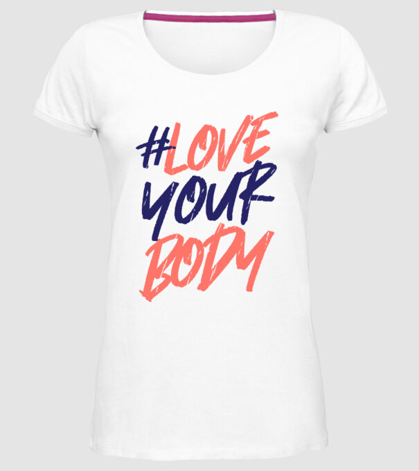 #loveyourbody model alb pe tricou