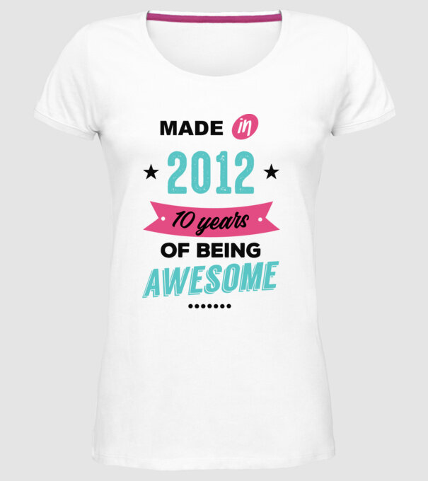 MADE in 2012 model alb pe tricou