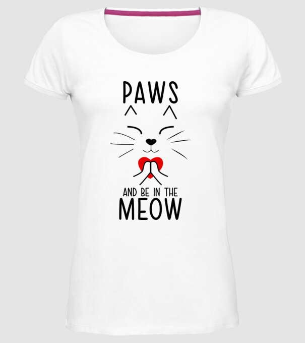 Pisică Meditând model alb pe tricou
