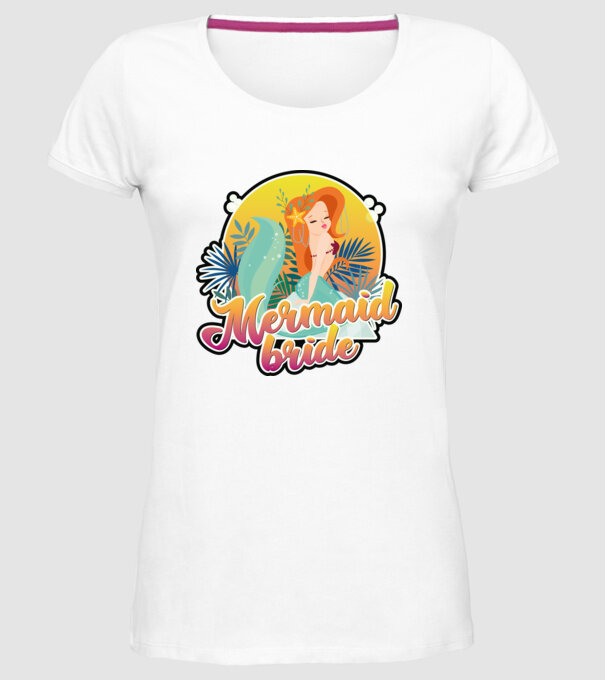 Mermaid bride hawaii model alb pe tricou