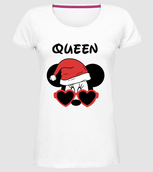 minnie santa queen model alb pe tricou