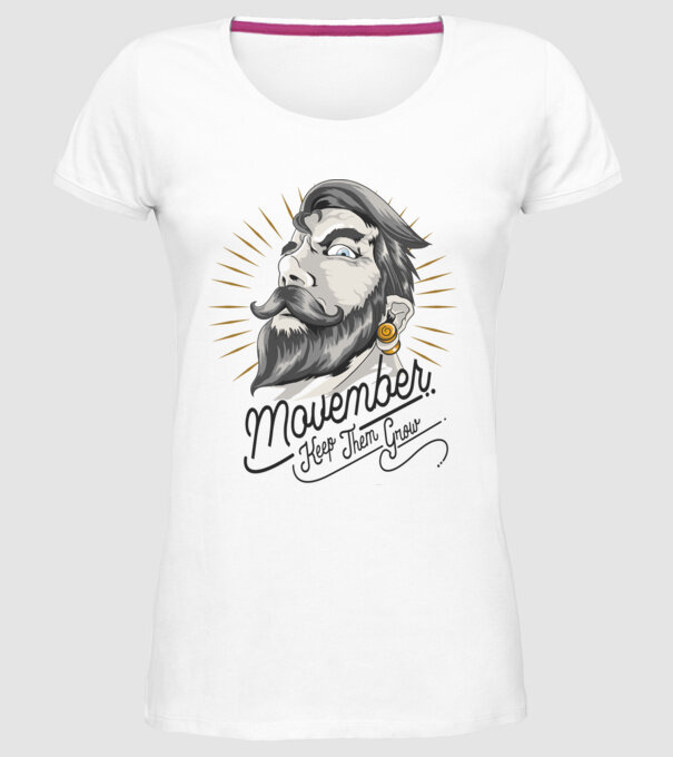 Movember Keep them grow No Shave November model alb pe tricou