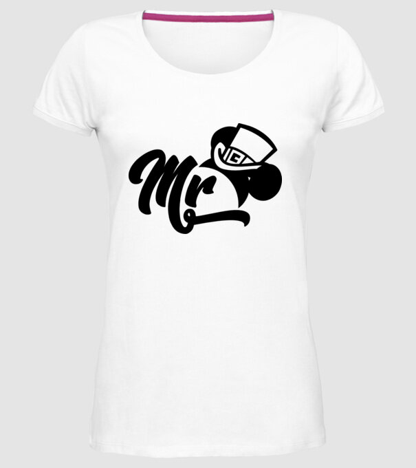 Mr Mouse model alb pe tricou