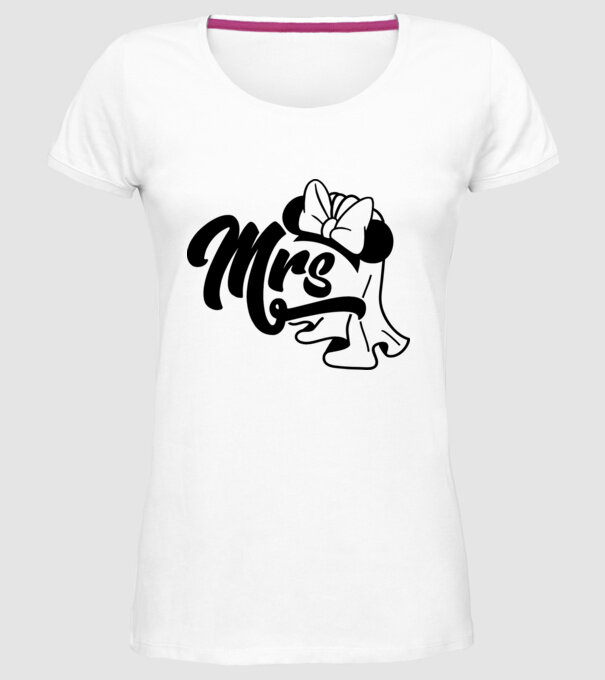 Mrs Mouse model alb pe tricou