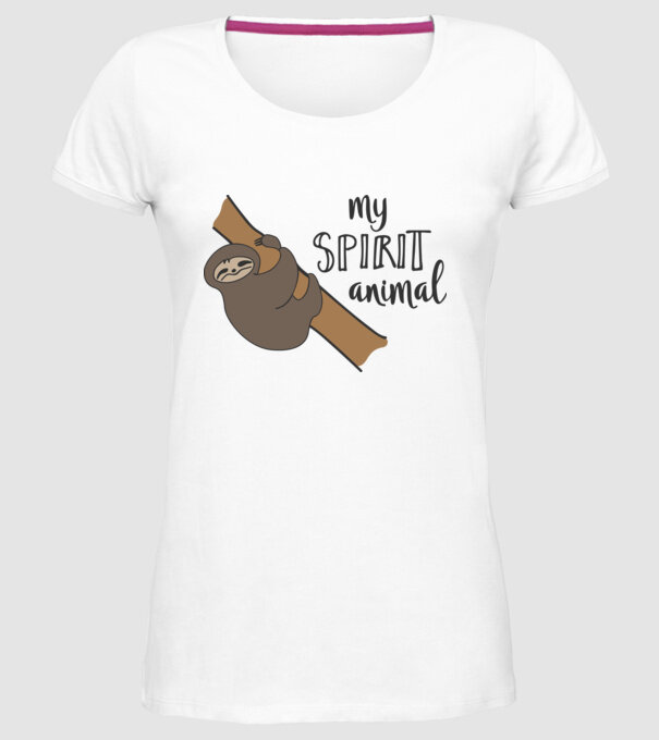 My spirit animal model alb pe tricou