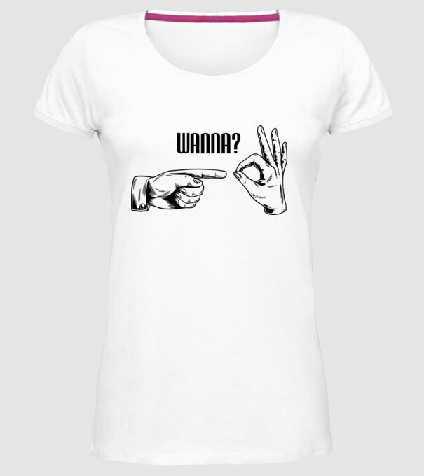 International Hand sign model alb pe tricou