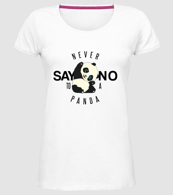Never say no model alb pe tricou