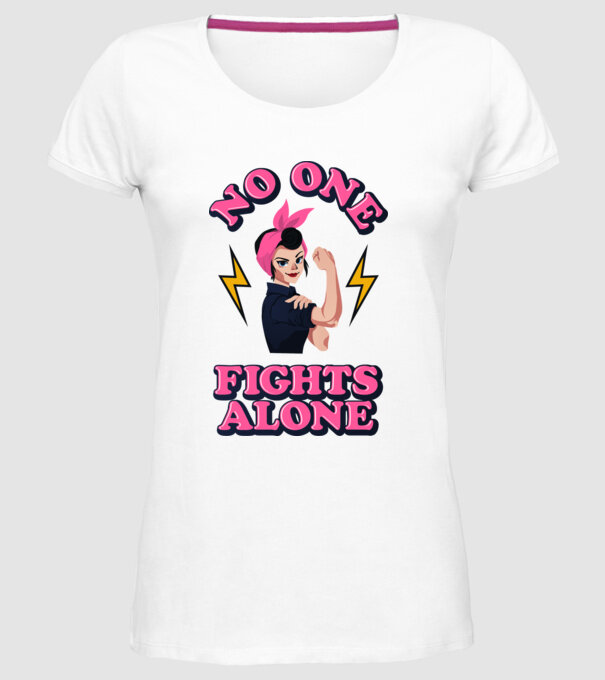 No one fights alone pinup model alb pe tricou