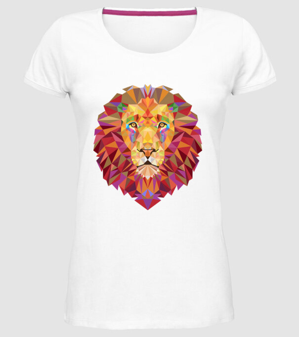 Leu design model alb pe tricou