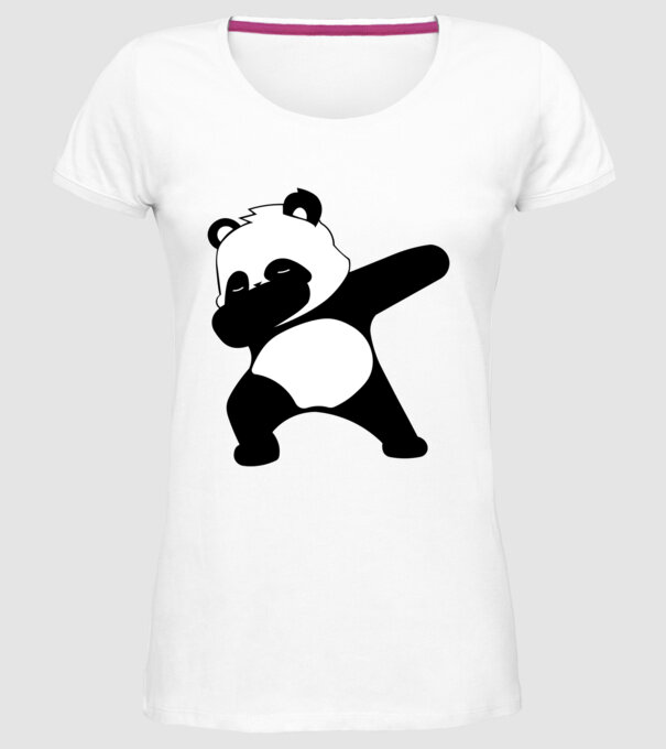 Panda DAB model alb pe tricou