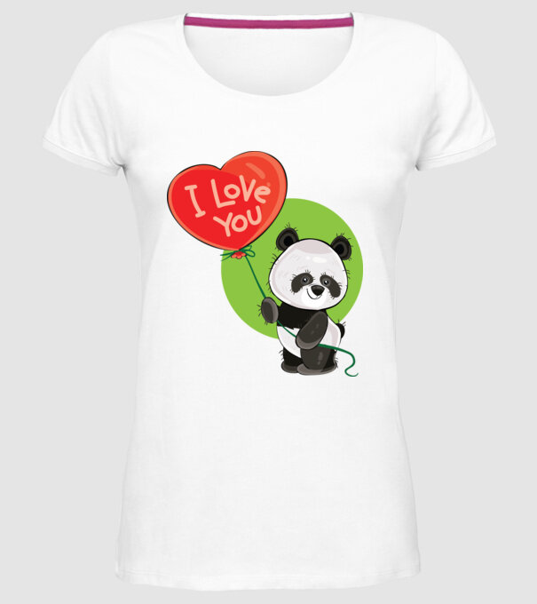 dragoste panda model alb pe tricou