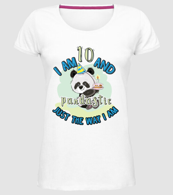 PANDASTIC 10 model alb pe tricou